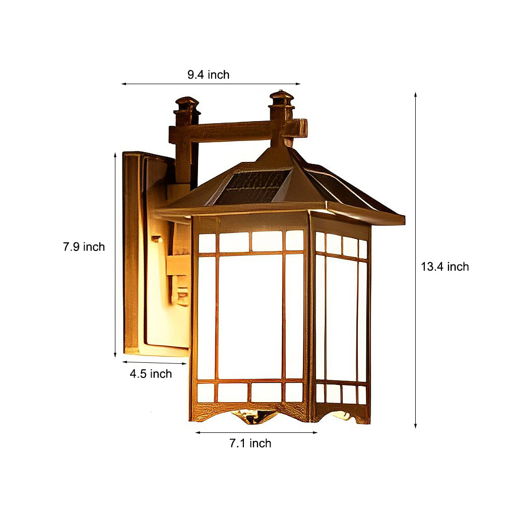 Lantern wall sconce size comparison chart showing small, medium, and large options.