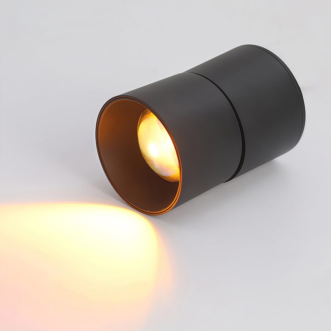 Sleek black LED ceiling spotlights pair featuring glass shade chandelier style rainbow reflectors for versatile color options.