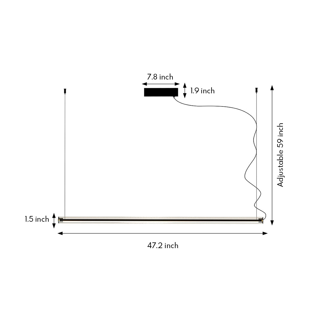 Modern linear pendant light with sleek black finish and minimalist design for contemporary interiors