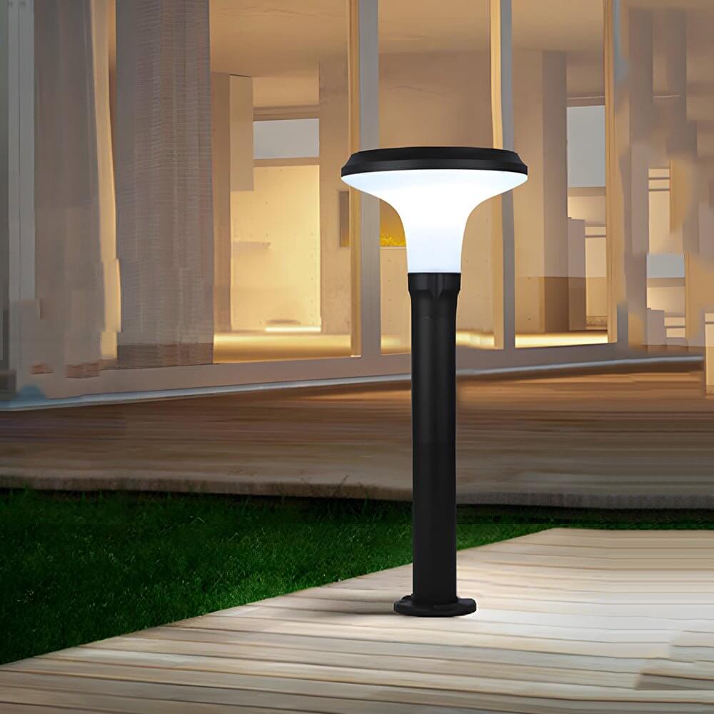 Sleek Black Solar LED Lawn Light Contemporary Outdoor Path Lighting
