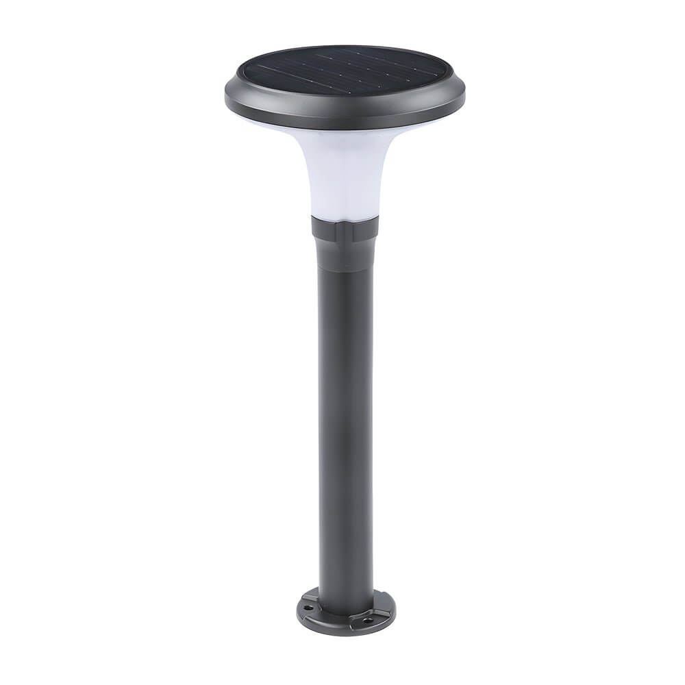 Sleek Black Solar LED Lawn Light Contemporary Outdoor Path Lighting