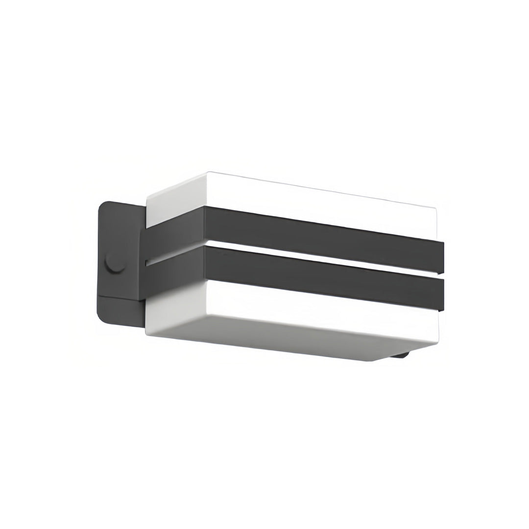 Sleek black-and-white double-layer outdoor wall sconce lighting with a minimalist contemporary profile.