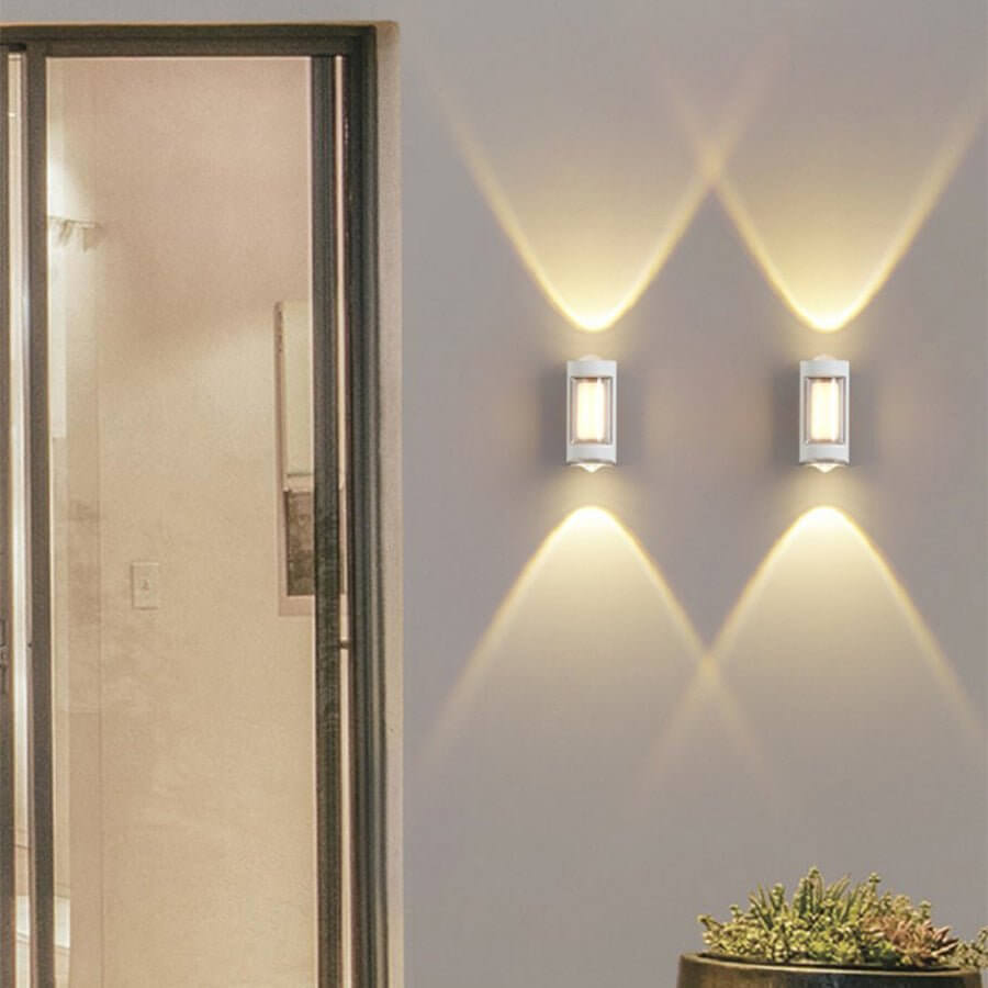 Sleek Dual - Directional Outdoor Wall Light with Modern Arc & Rectangular Designs