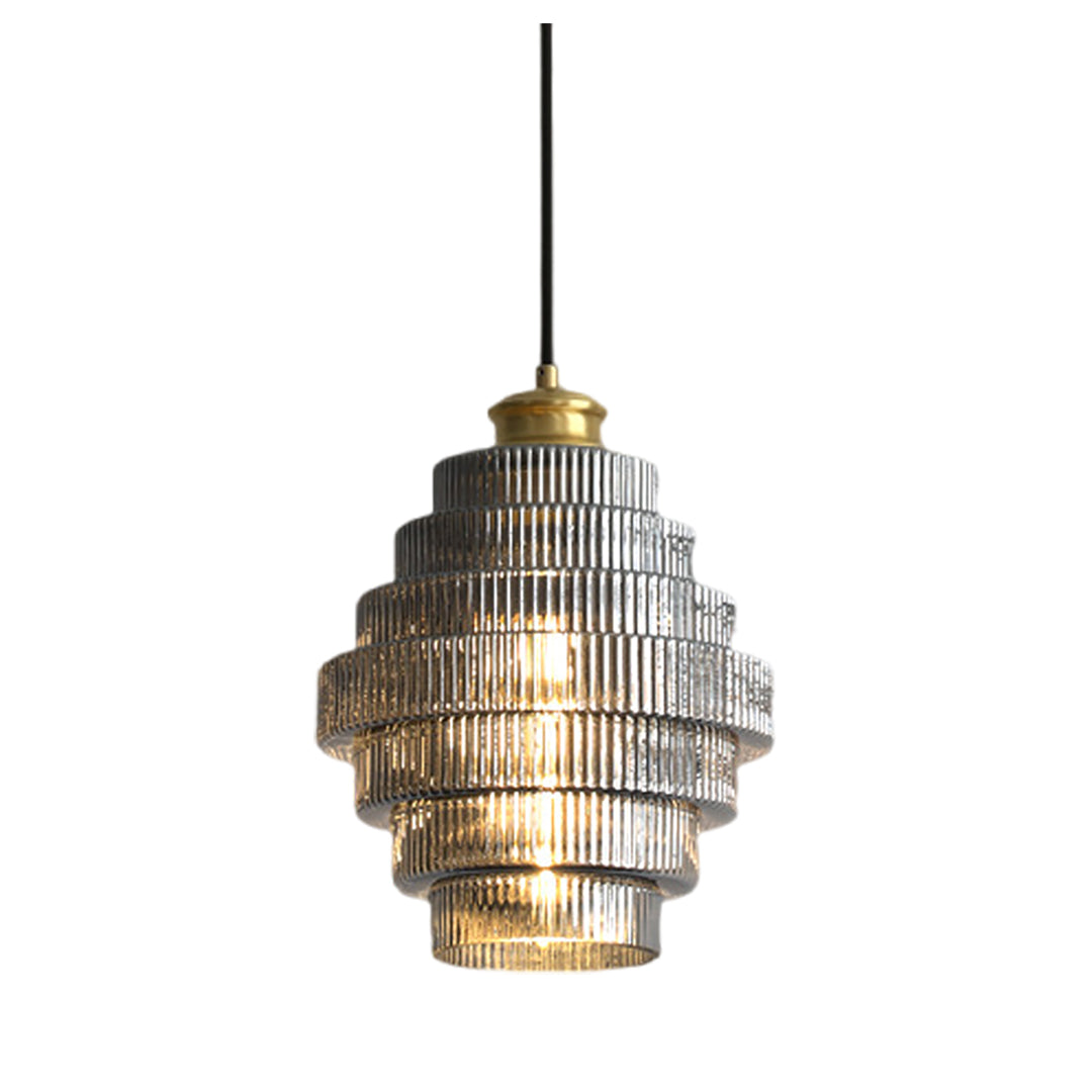 Sleek honeycomb pendant light with layered design, stylish and contemporary ceiling lighting