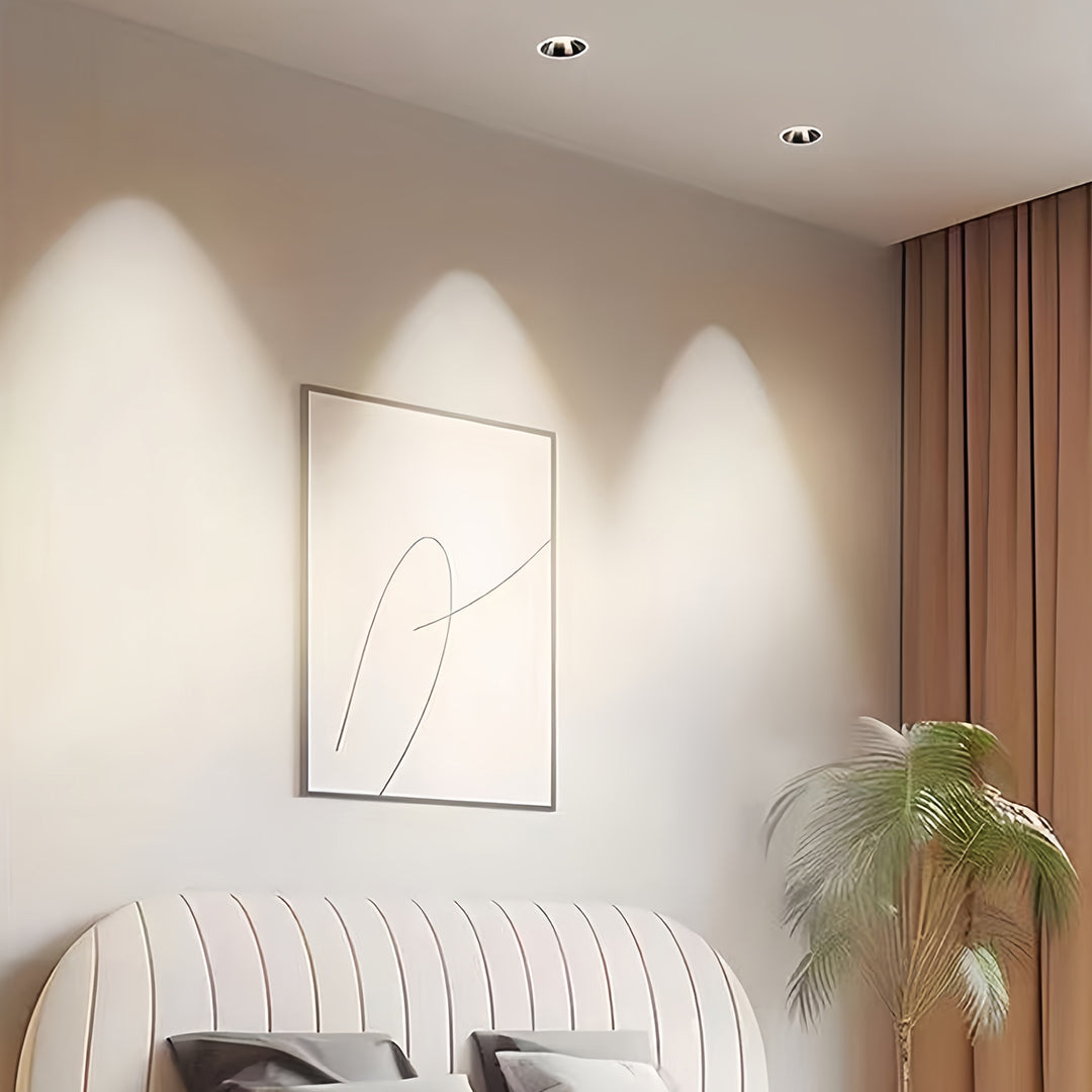 Illuminate your home with LED indoor ceiling spotlights, designed with deep anti-glare light to ensure soft, even, and efficient lighting without harsh reflections.