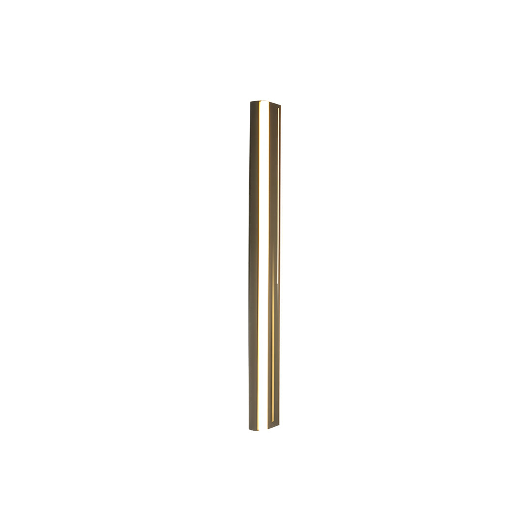 Sleek outdoor wall mount lighting with linear design and contrasting metallic frame elements