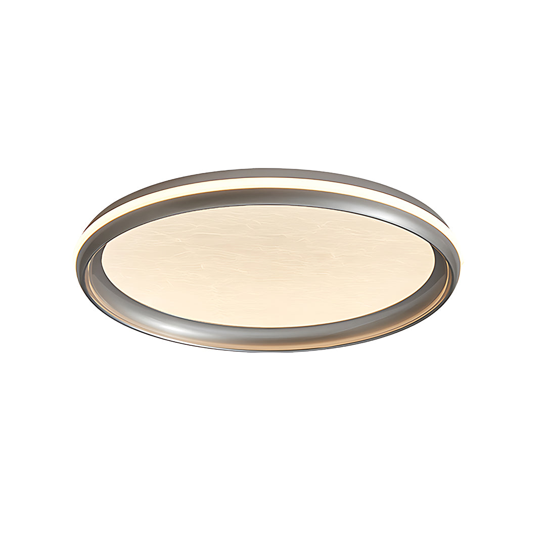 Sleek metal flush mount light with minimalist design, stylish and functional ceiling lighting