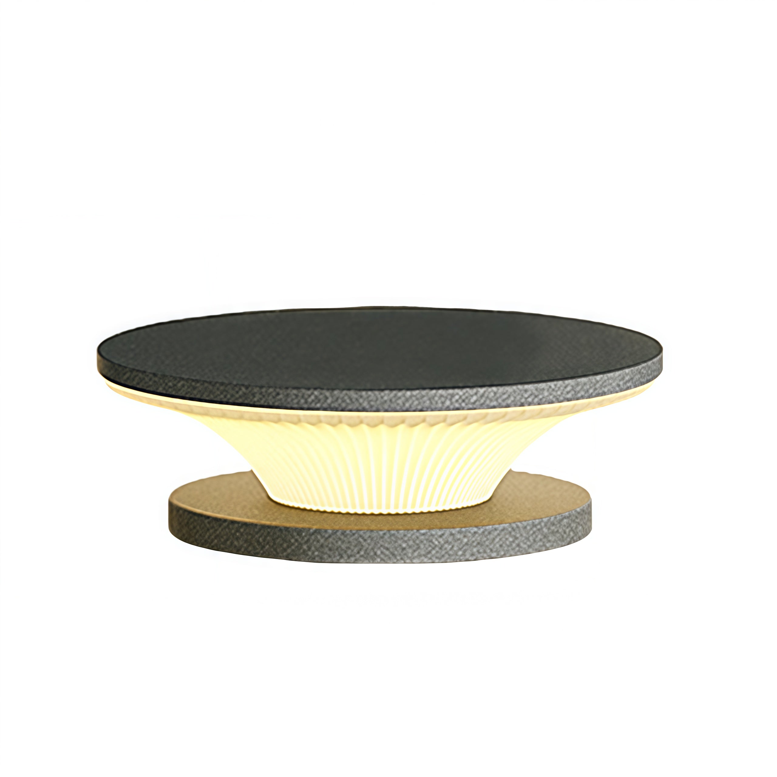 Sleek round USB rechargeable table lamp with modern pillar styling for outdoor patio lighting