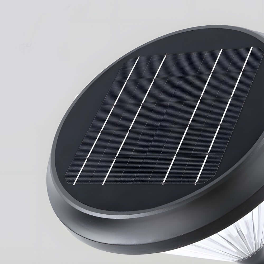 Sleek Solar LED Outdoor Landscape Post Pole Lights - Black Tapered Top