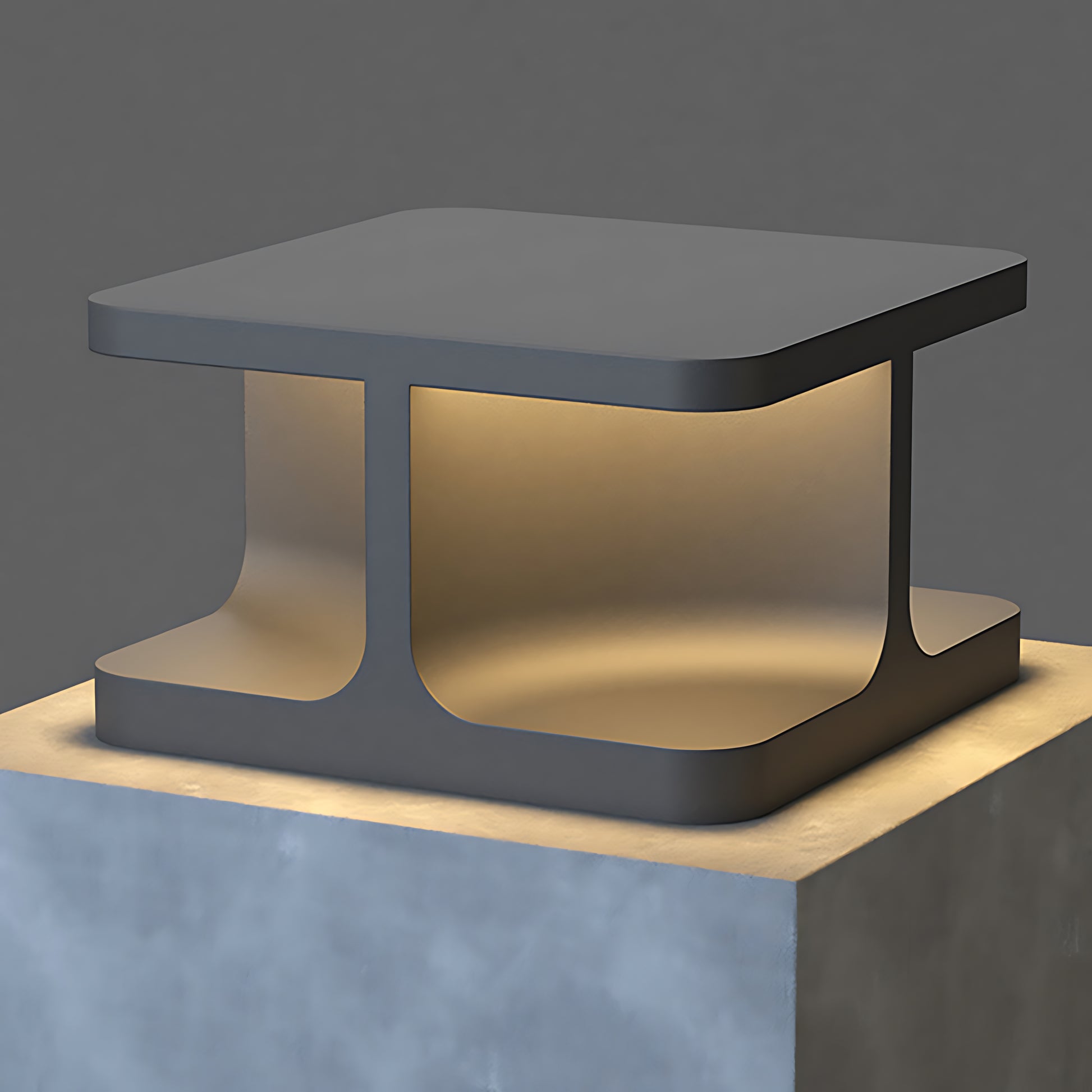 Sleek square rechargeable table lamp with pillar design featuring warm ambient lighting effects