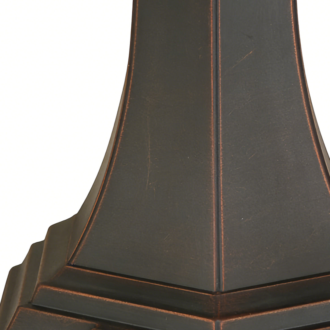 Sleek black pendant light with tapered bronze finish, showcasing clean lines for modern interior or semi-outdoor lighting.