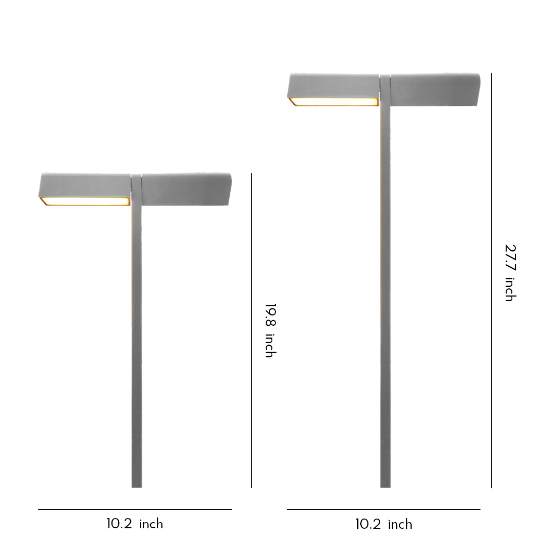 Sleek modern T-shaped garden fixture with slim pole design, ideal for minimalist led pathway lighting in outdoor spaces.