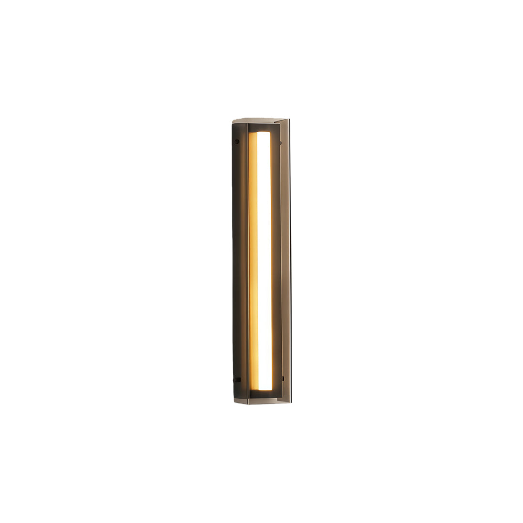 Sleek modern wall light decoration with a black and gold finish, featuring a minimalist rectangular design.