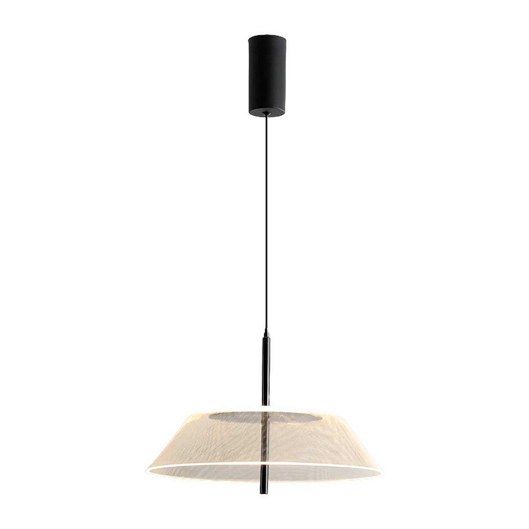 Sleek white mesh pendant light with a black ceiling mount, perfect for minimalist spaces