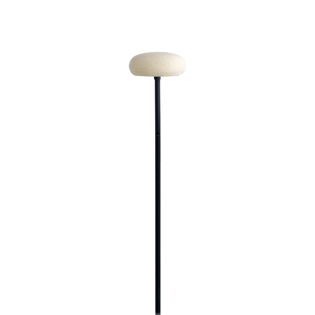 Slim beige mushroom pathway light with simple rounded top and clean silhouette.