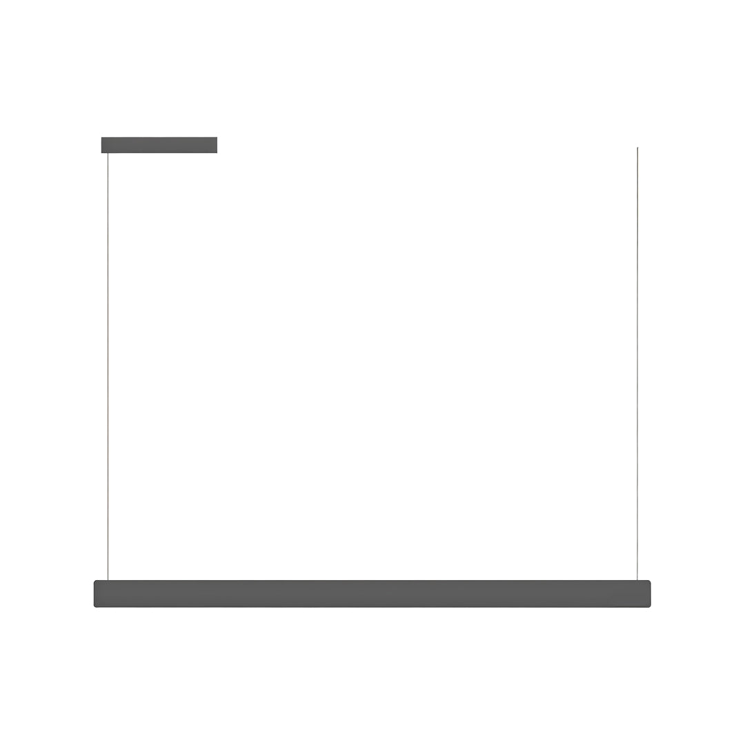 Slim linear pendant light fixtures designed for contemporary office ceiling lighting.