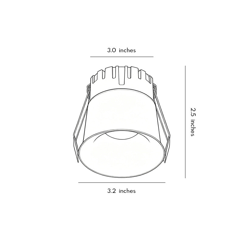 small ceiling spotlights dimension drawing illustrating recessed fixture size and installation specifications