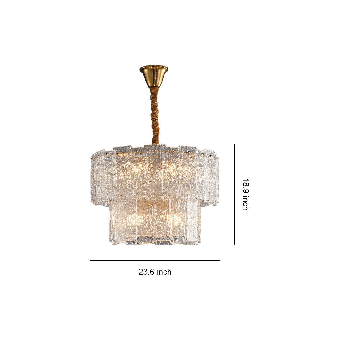 Small modern chandeliers specification diagram with dimensions and mounting details