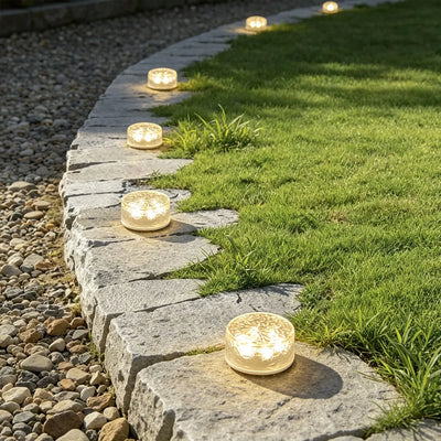 4-PCS Small Step Lights LED Round Ice Brick Step Atmosphere Light