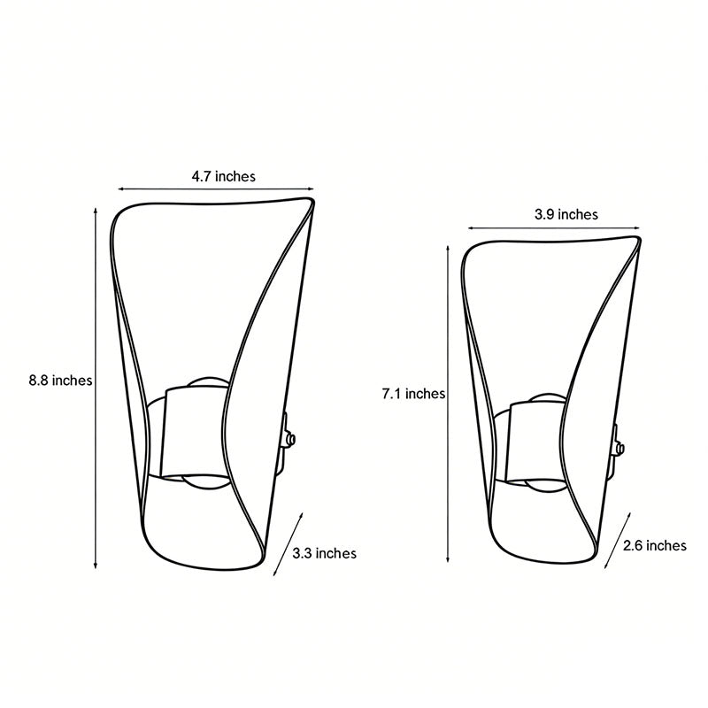Line drawing of small up down wall lights dimensions, providing installation specifications.