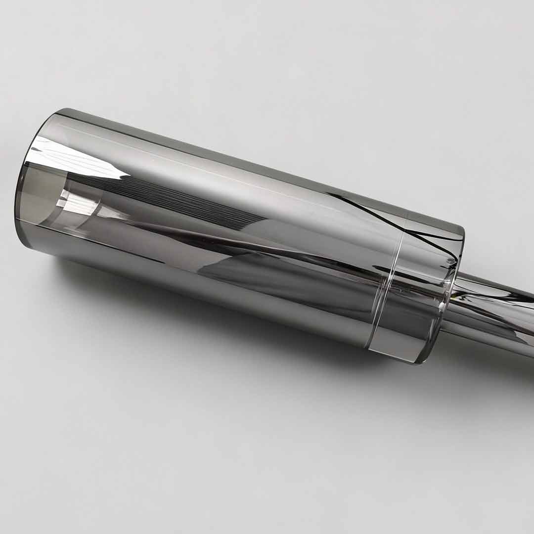High-quality smoke gray glass tube shade for a decorative bedside hanging wall lamp.