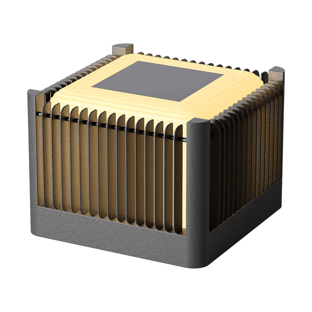Solar driveway pillar lights large outdoor fixture with integrated solar top and warm illumination.