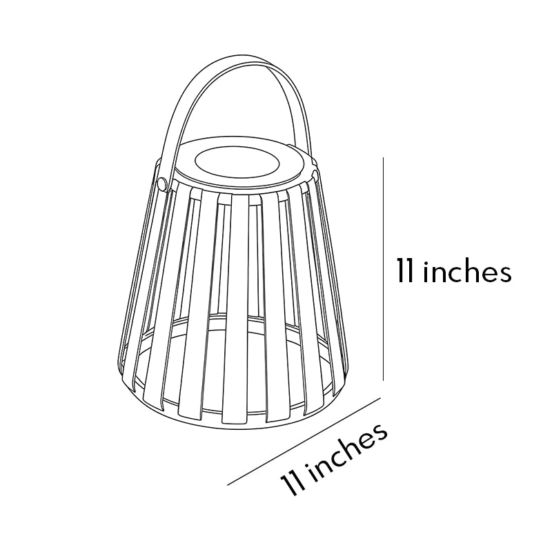 Solar lantern light size guide showing 11 inch height and 11 inch width