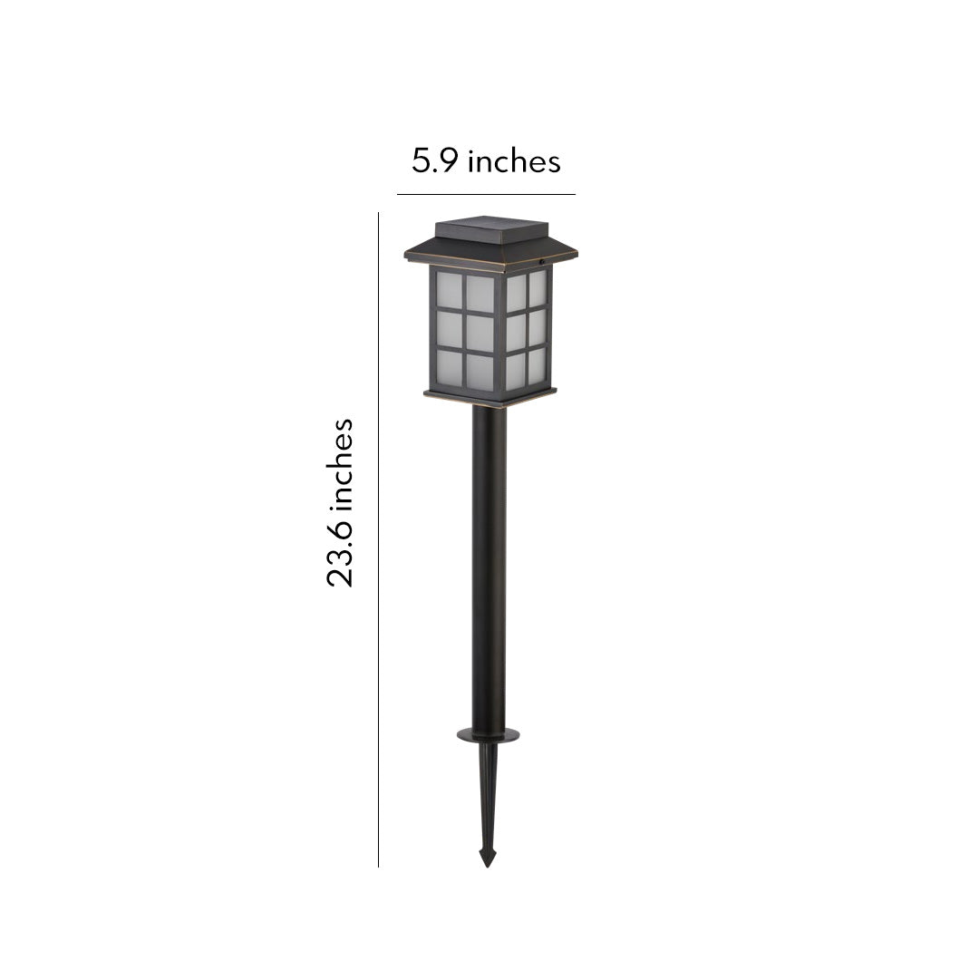 Solar led path lights with classic lantern-style head and black stake design, shown as a single product on a clean background.