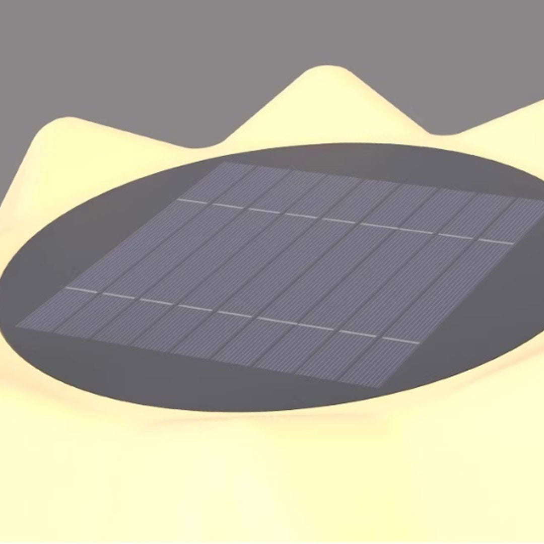 Top solar panel detail of solar led pillar lights with integrated energy-saving outdoor technology.