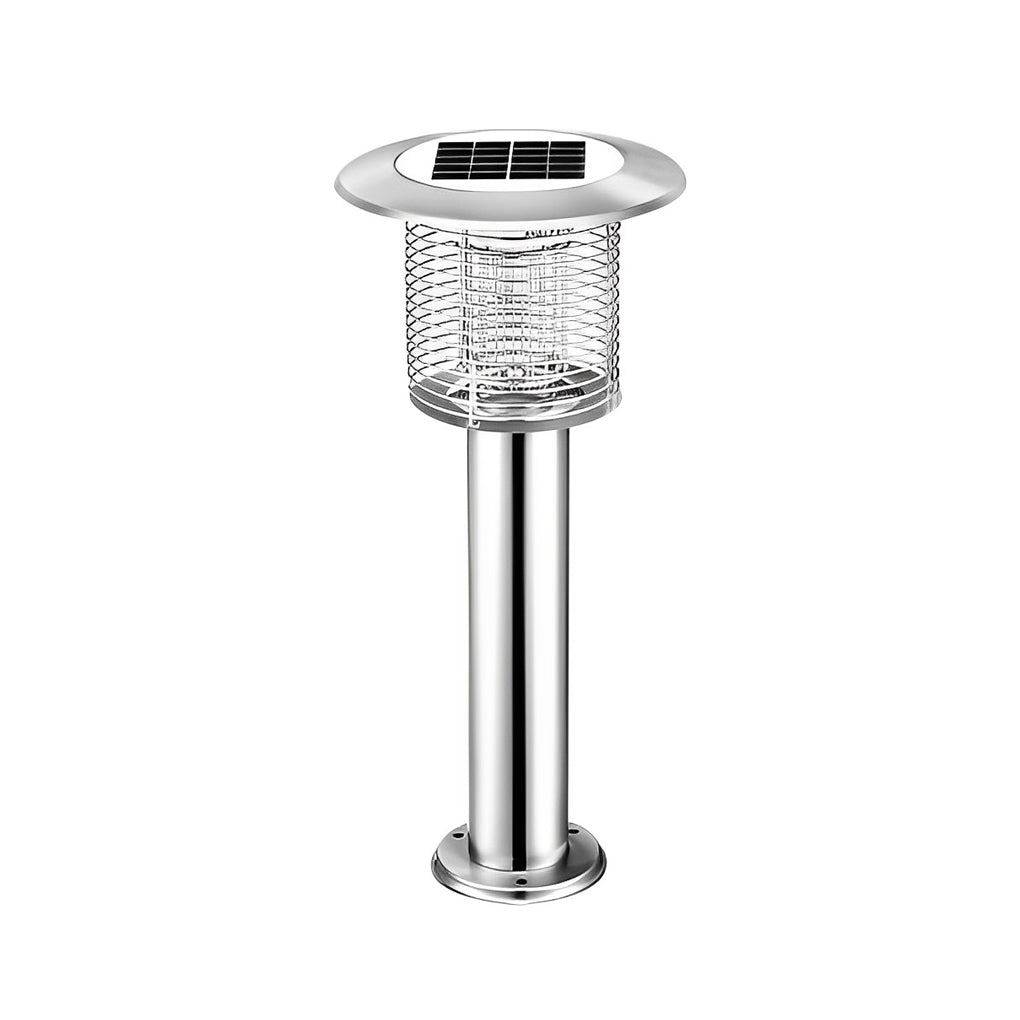 Solar light bug zapper bollard light for garden and pathway use.
