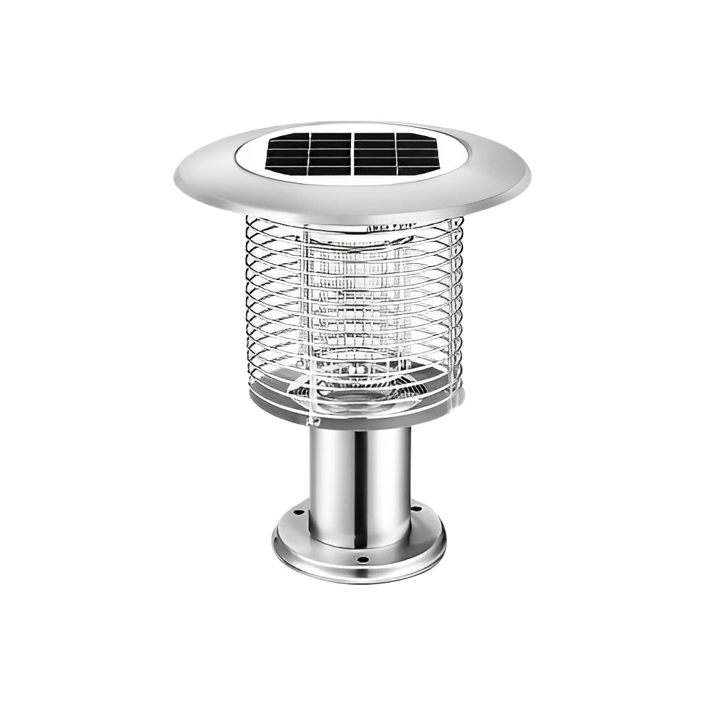 Solar light bug zapper light size dimensions diagram showing multiple installation options.