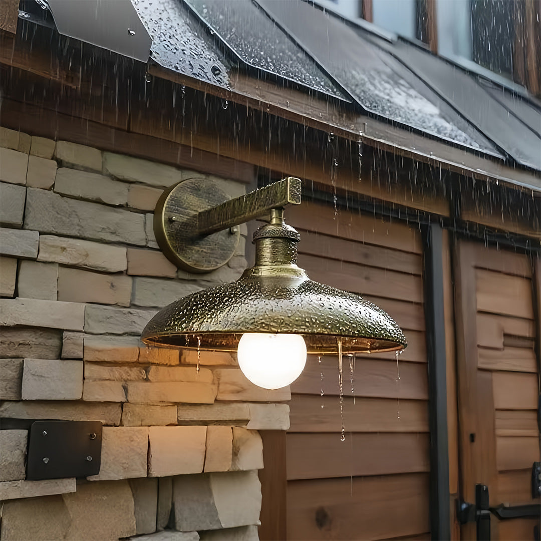 Vintage-style solar lights outdoor wall sconce with warm lighting for patios and porches.