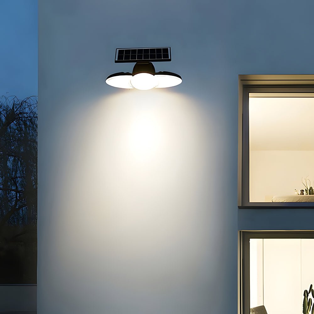 Solar Motion Security Light 3 - Head Outdoor LED Wall Fixture with Motion Sensor