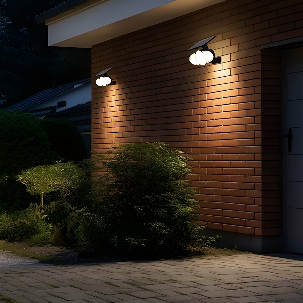 Solar Motion Security Light 3 - Head Outdoor LED Wall Fixture with Motion Sensor