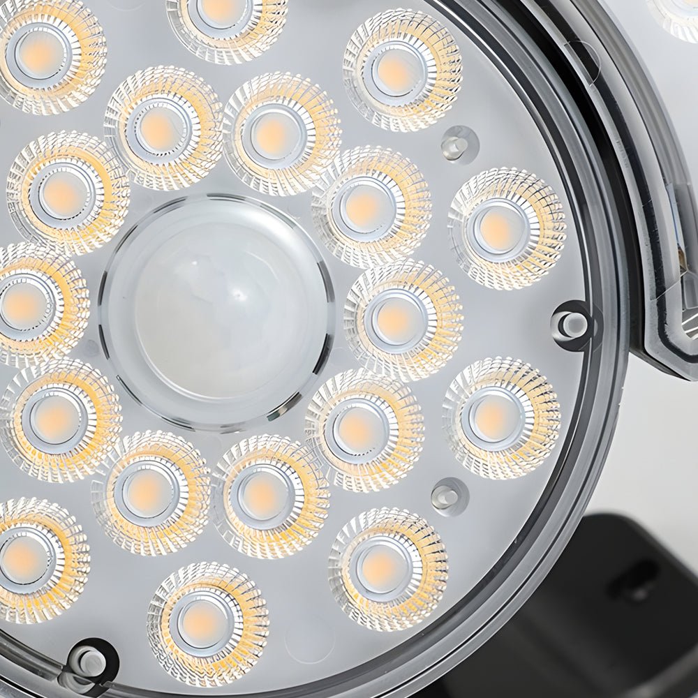 Solar Motion Security Light 3 - Head Outdoor LED Wall Fixture with Motion Sensor