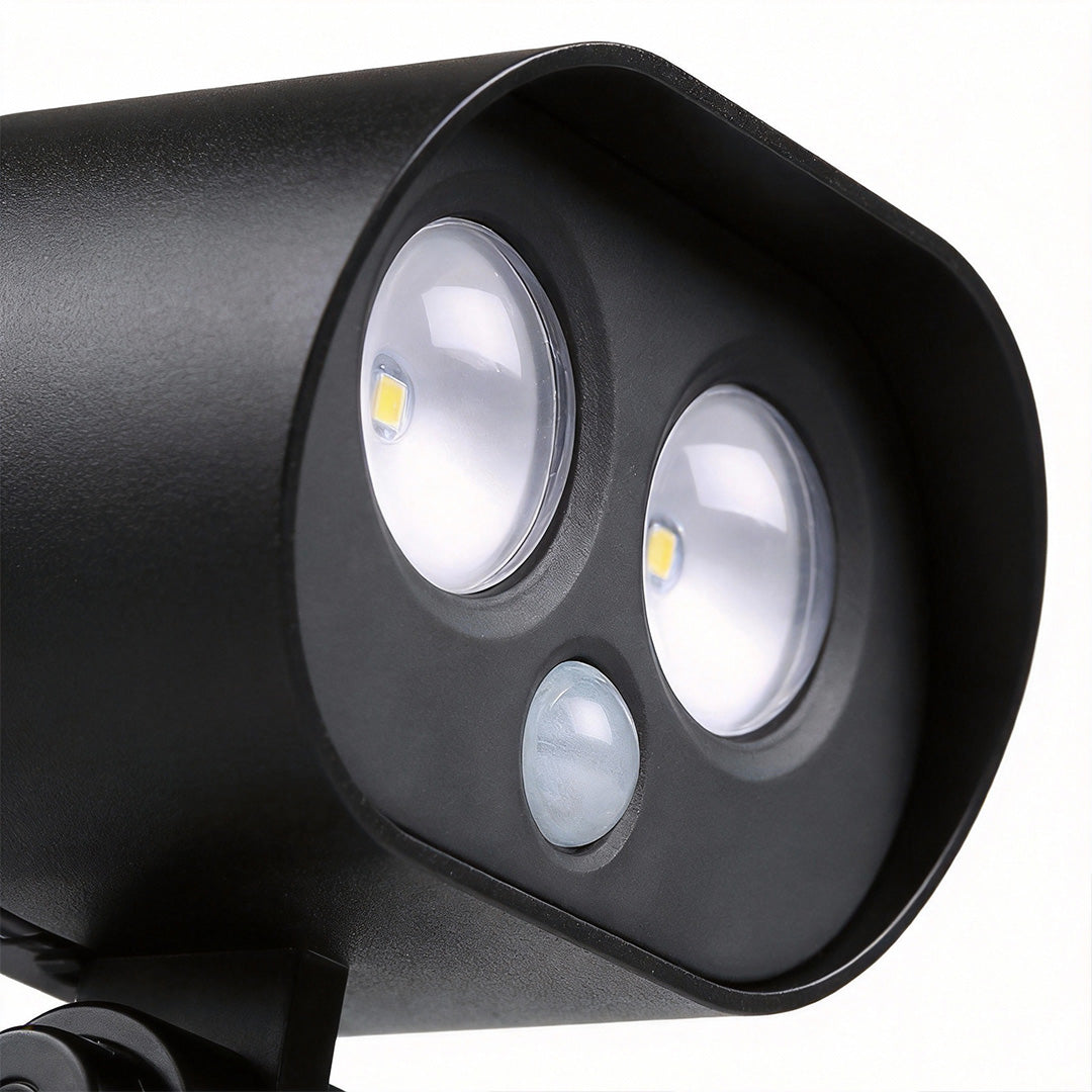 Solar panel component shown in detail for a solar motion sensor lamp charging system.