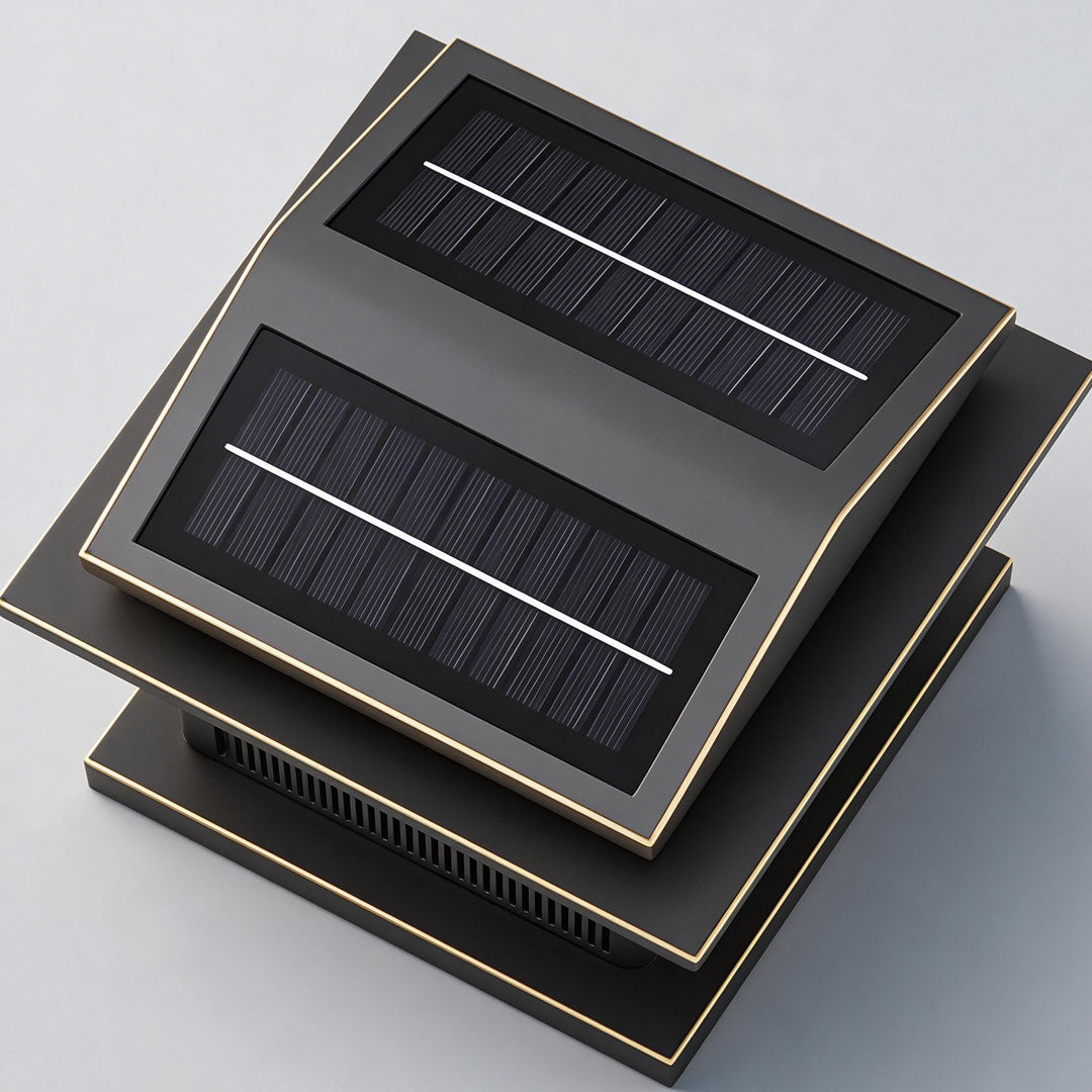 Solar panel for pillar lamp light, designed for eco-friendly outdoor lighting solutions.