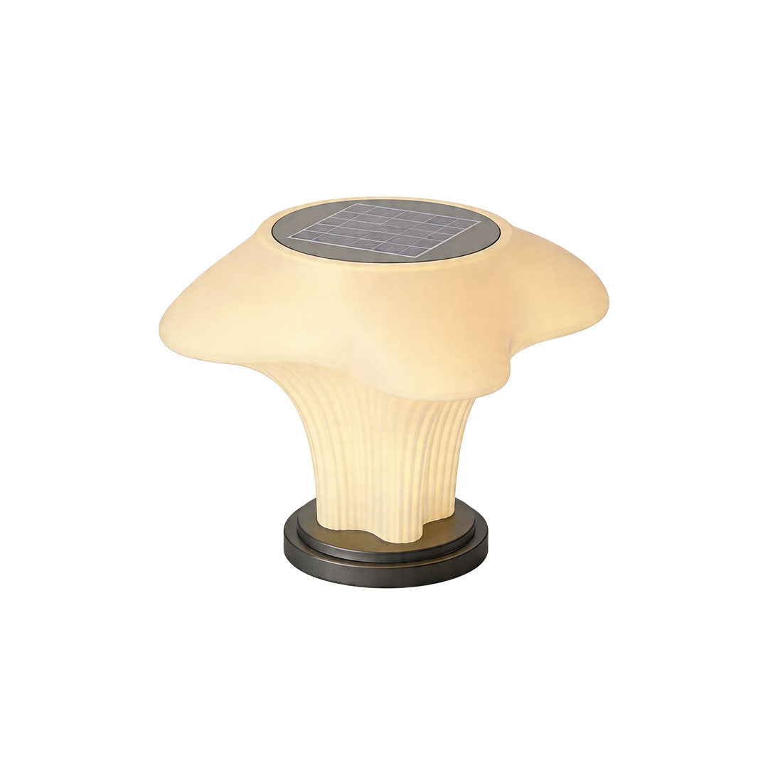 Solar pillar light small model with integrated solar top and stylish outdoor lighting design.