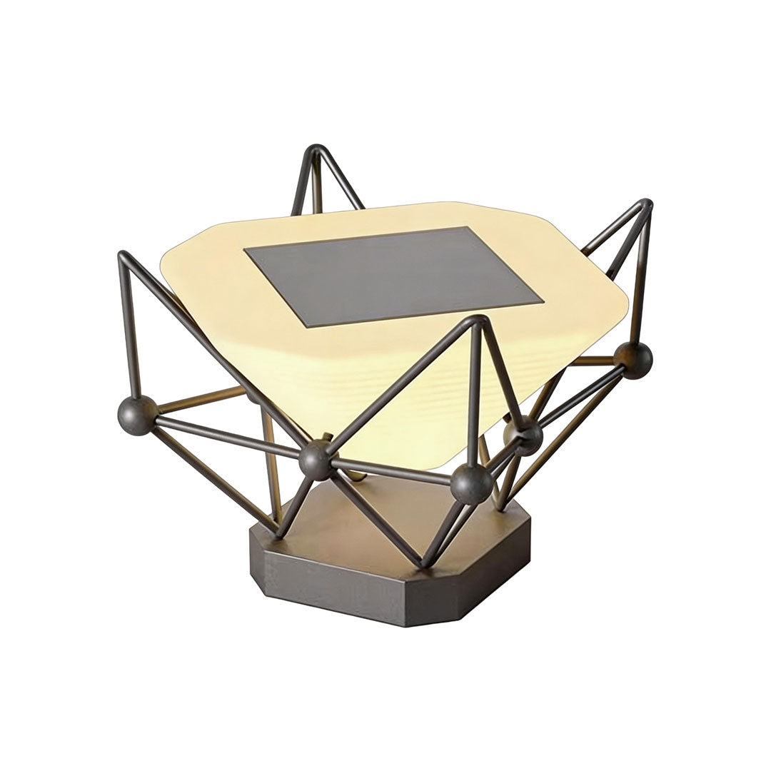 Solar-powered pillar lights for garden with a sleek design and yellow lampshade.