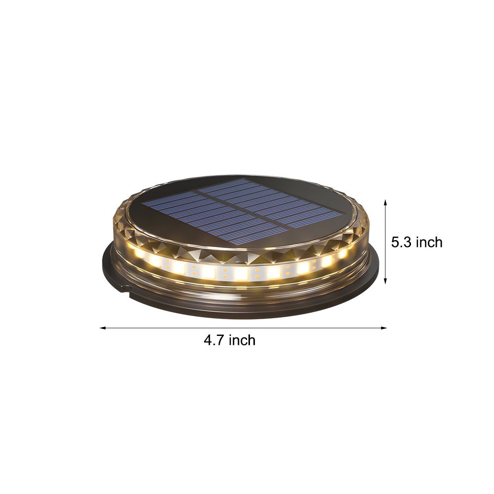 Solar - Powered LED Black Disc Pathway Lights - 4 Pack Outdoor Lighting