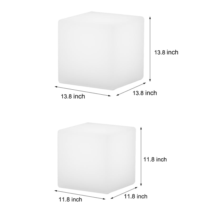 Solar - Powered Luminous LED Cube White Waterproof Outdoor Floor Light