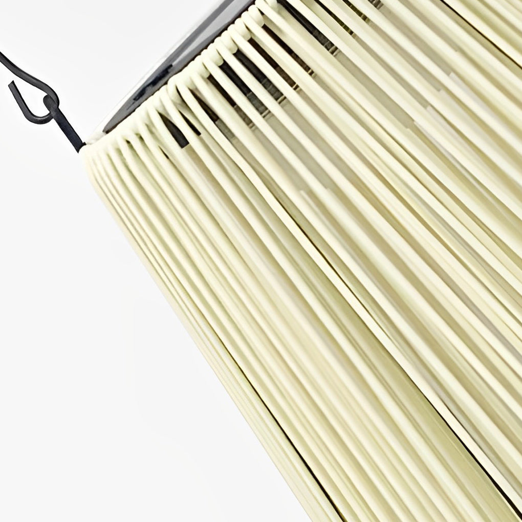Close-up angle of solar rope lantern rope structure and hanging hook detail.