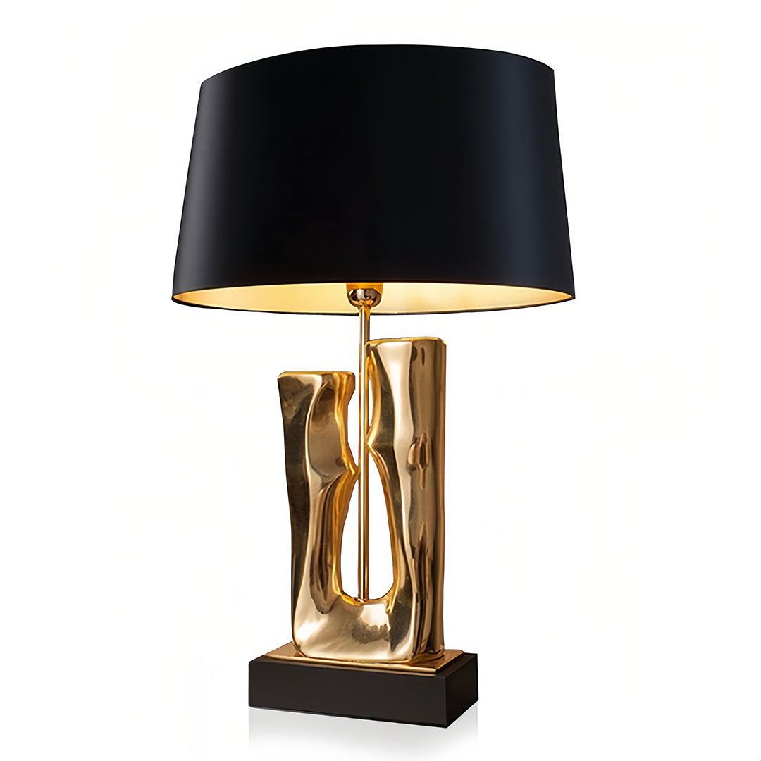 Sophisticated gold and black table lamp showcasing premium metallic finish and styling