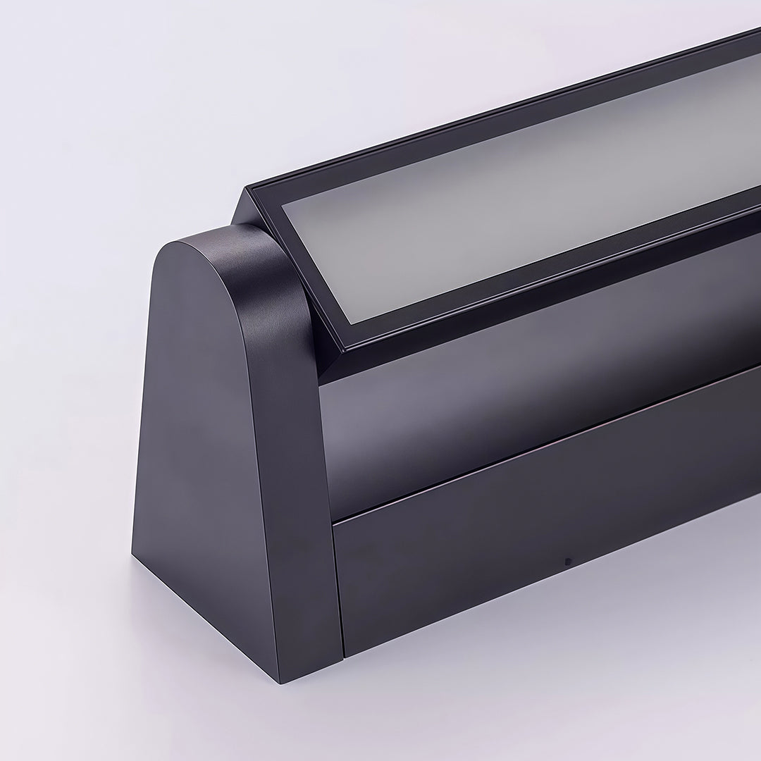 Sophisticated LED light bar for wall with glass shade chandelier design providing focused illumination above bed in modern bedroom.