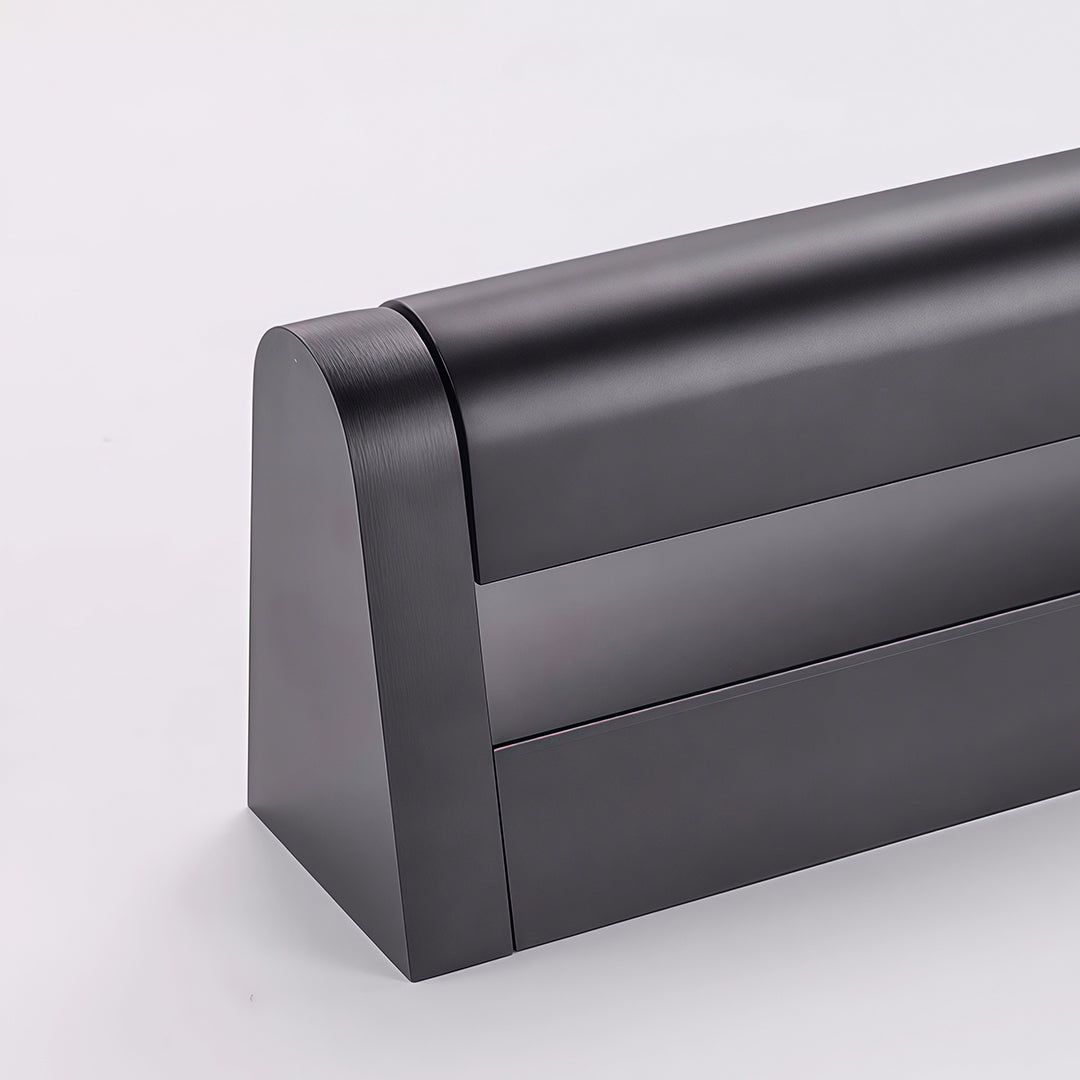 Sophisticated LED light bar for wall with glass shade chandelier design providing focused illumination above bed in modern bedroom.