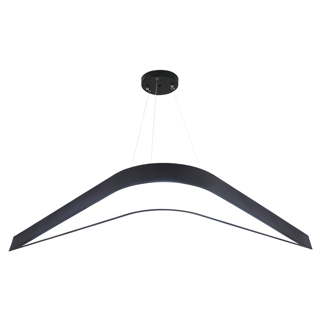 A sophisticated modern wrought iron chandelier illuminating a commercial gym, combining style and function.