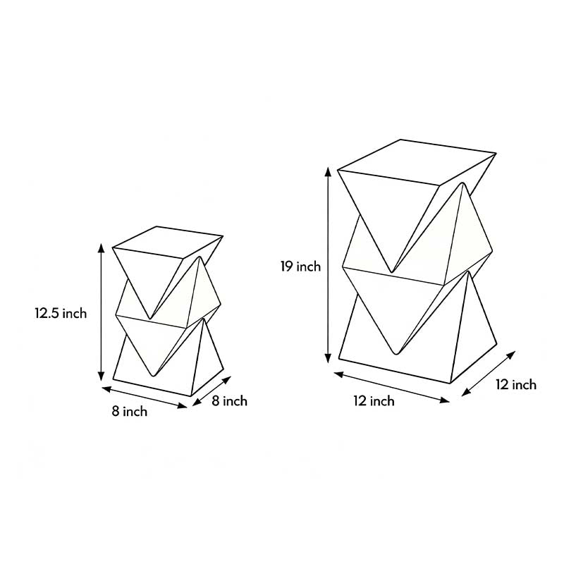 Technical diagram showing dimensions and structure of special shaped pillar light models.