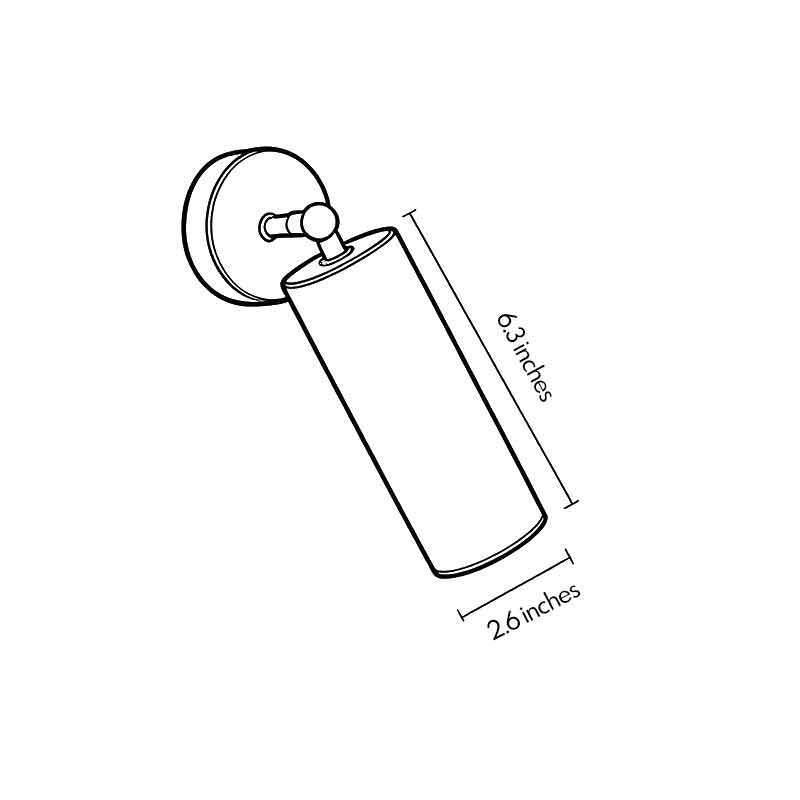 Spotlight wall lights dimension diagram showing the cylindrical shade and round wall backplate measurements.