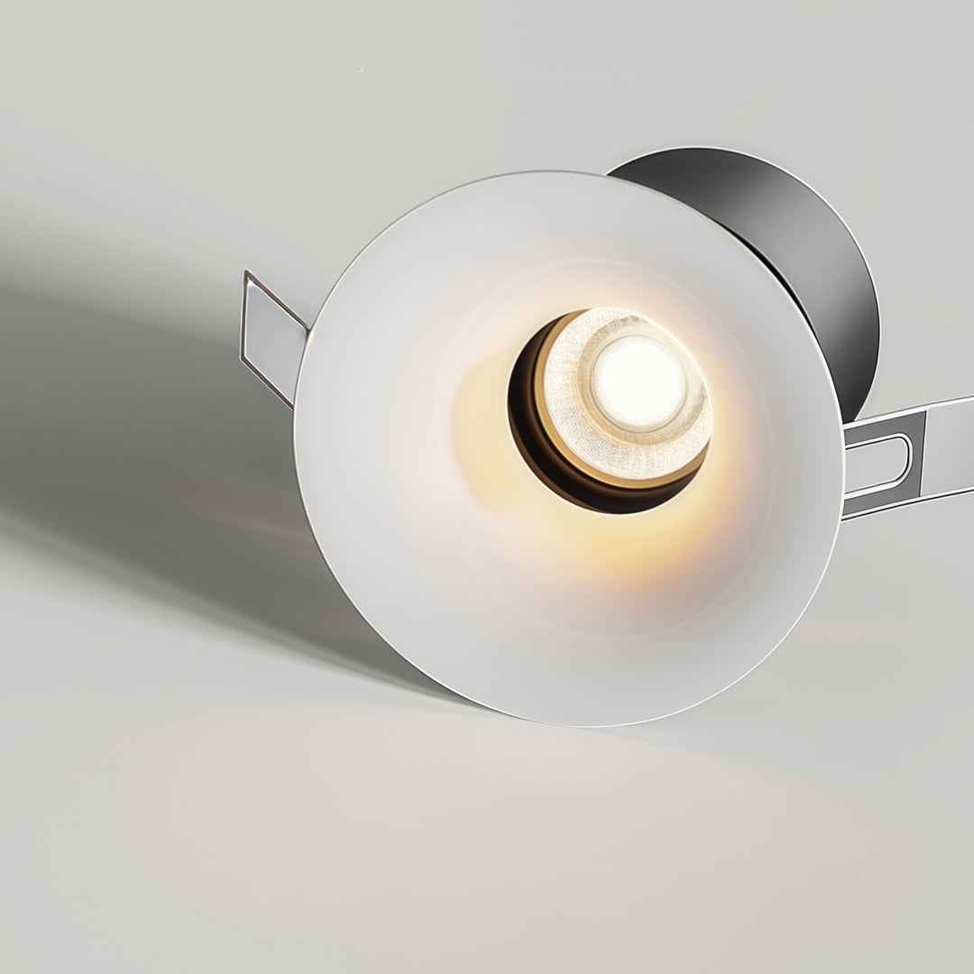 spotlights for ceiling close-up of adjustable recessed spotlight with precision LED optics and trim design