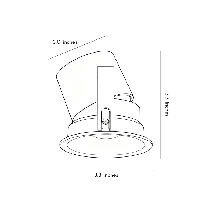 spotlights for ceiling dimension drawing showing recessed spotlight size and installation specifications